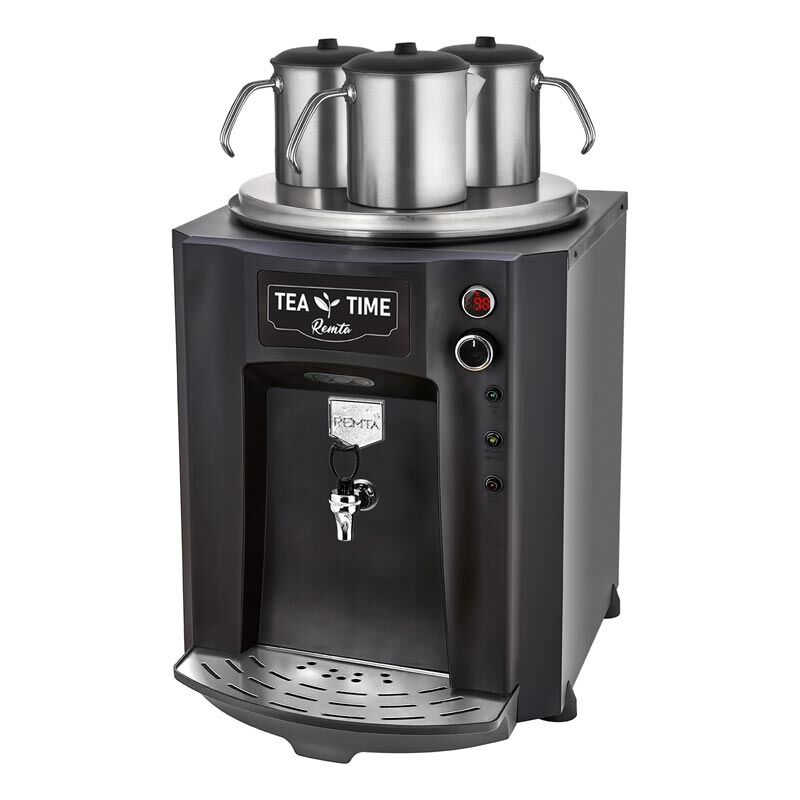 Remta DE10P Premium Jumbo Çay Makinesi, 3 Demlikli, 40 L, Elektrikli, Siyah