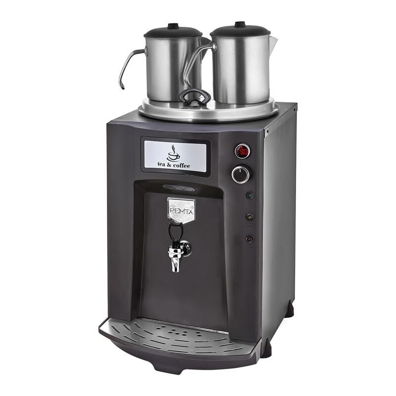 Remta DE11SP Premium Jumbo Şamandıralı Çay Makinesi, 2 Demlikli, 23 L, Siyah